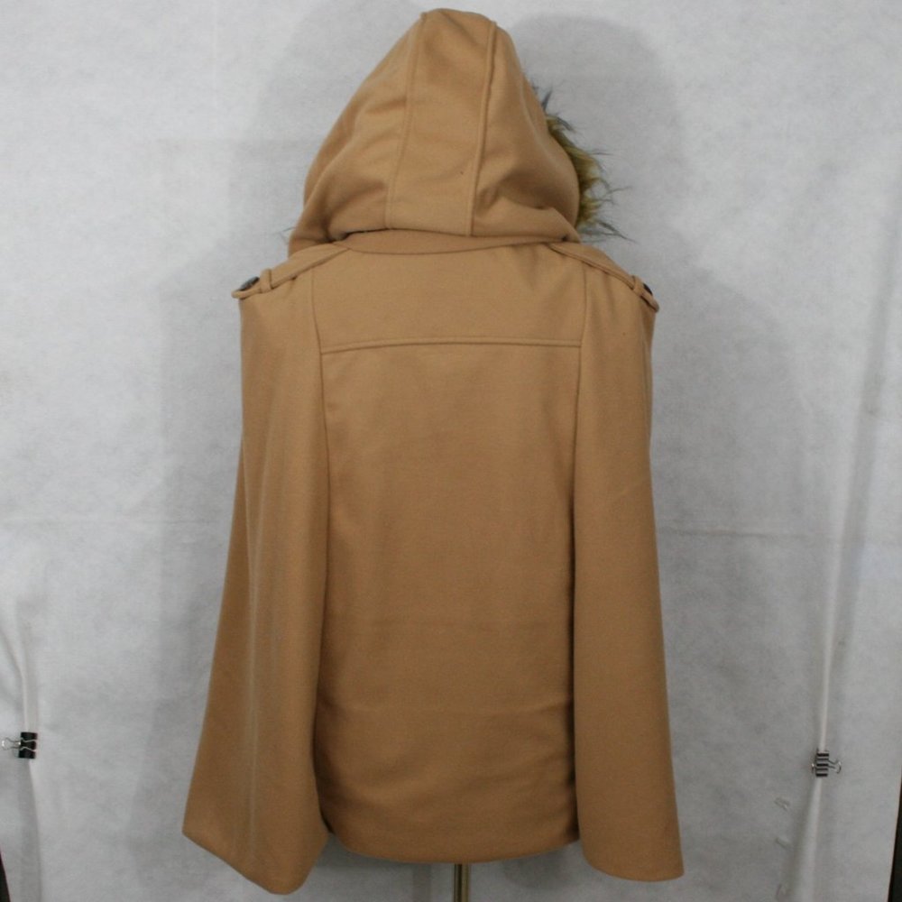 Jeykay Camel Polyester Lined Coat w/ Wings and Removable Fur Lined Hood SZ L NWT - Picture 6 of 10